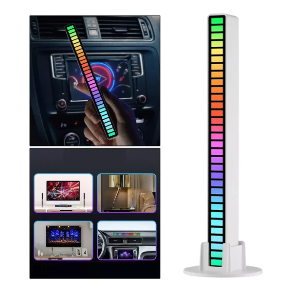 Barra de Led RGB Rítmica Recarregável Music Microfone Embutido Knup