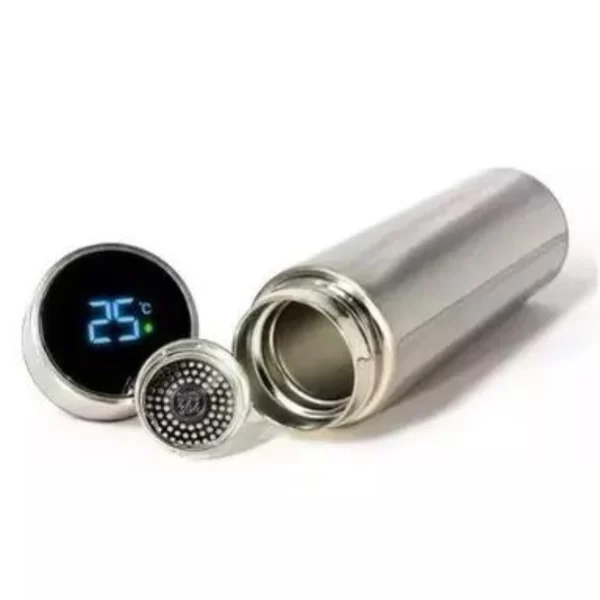 Garrafa Térmica 500ml Com Medidor De Temperatura Digital Led