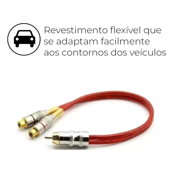 Cabo Y Rca Blindado Tech One 1 Macho 2 Fêmeas Vermelho