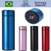 Garrafa Térmica 500ml Com Medidor De Temperatura Digital Led