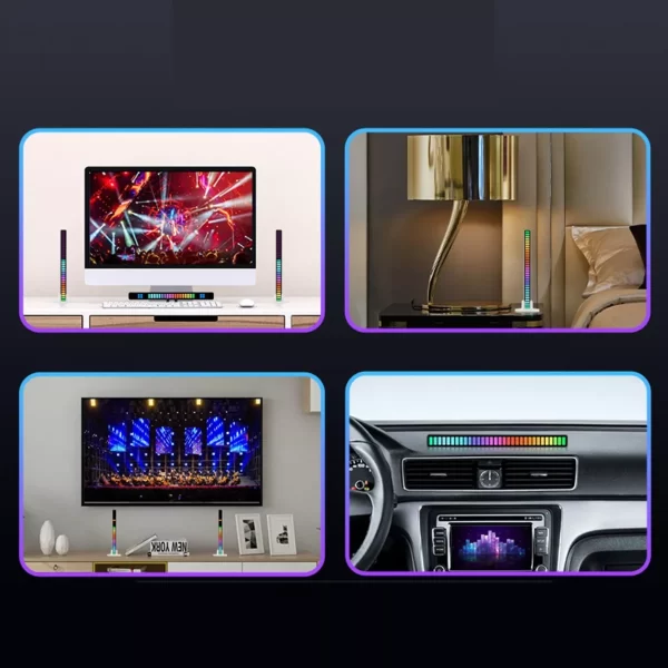 Barra de Led RGB Rítmica Recarregável Music Microfone Embutido Knup