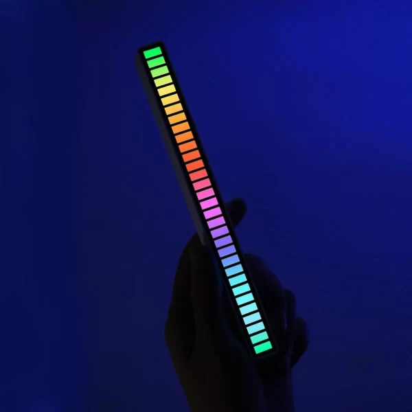 Barra de Led RGB Rítmica Recarregável Music Microfone Embutido Knup