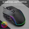Mouse Gamer 7200DPI 10 Botões Macro LED RGB Com Fio Alta Precisão Ergonômico Ajustável Para Jogos PC Notebook