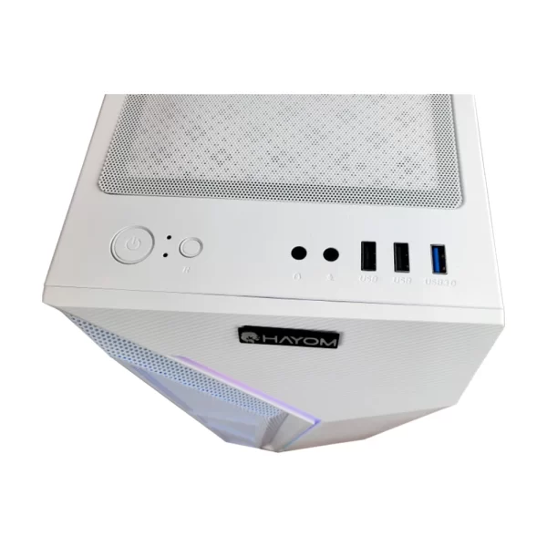 Gabinete Gamer Hayom 4 Fans S/Fonte Mid Tower ATX Vidro Temperado Branco - GB1733