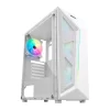 Gabinete Gamer Hayom 4 Fans S/Fonte Mid Tower ATX Vidro Temperado Branco - GB1733