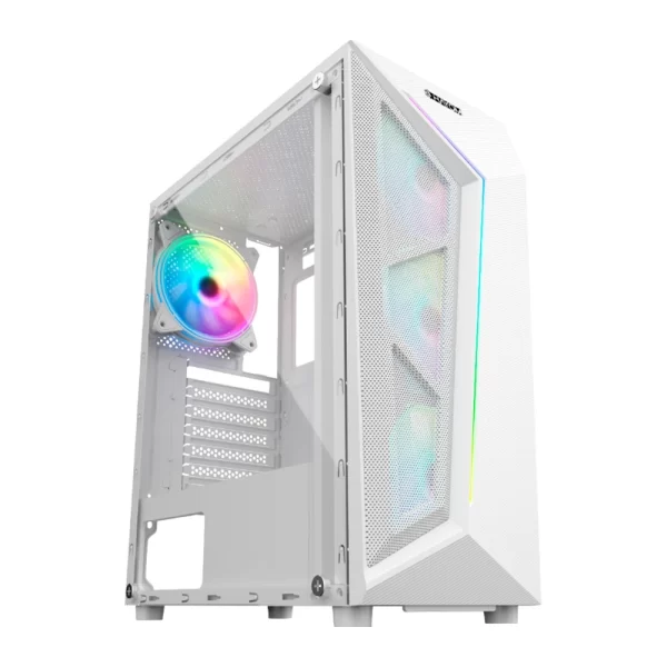 Gabinete Gamer Hayom 4 Fans S/Fonte Mid Tower ATX Vidro Temperado Branco - GB1733