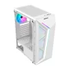 Gabinete Gamer Hayom 4 Fans S/Fonte Mid Tower ATX Vidro Temperado Branco - GB1733