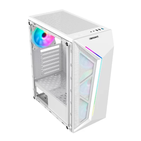 Gabinete Gamer Hayom 4 Fans S/Fonte Mid Tower ATX Vidro Temperado Branco - GB1733