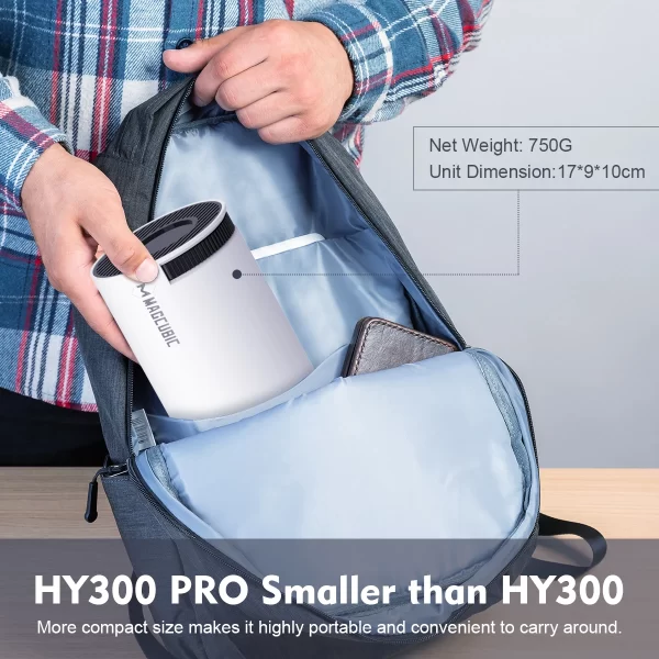 Magcubic HY300 Pro Mini Projetor Portátil 4K 720P Vídeo Dual Wifi6 Android 11 260ANSI BT5.0 Filme Home Theater