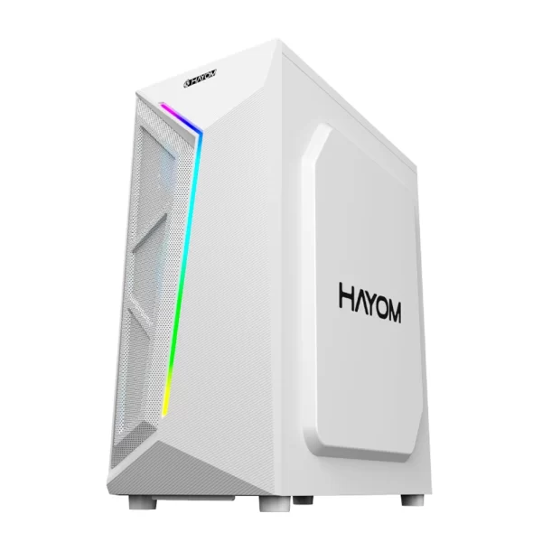 Gabinete Gamer Hayom 4 Fans S/Fonte Mid Tower ATX Vidro Temperado Branco - GB1733