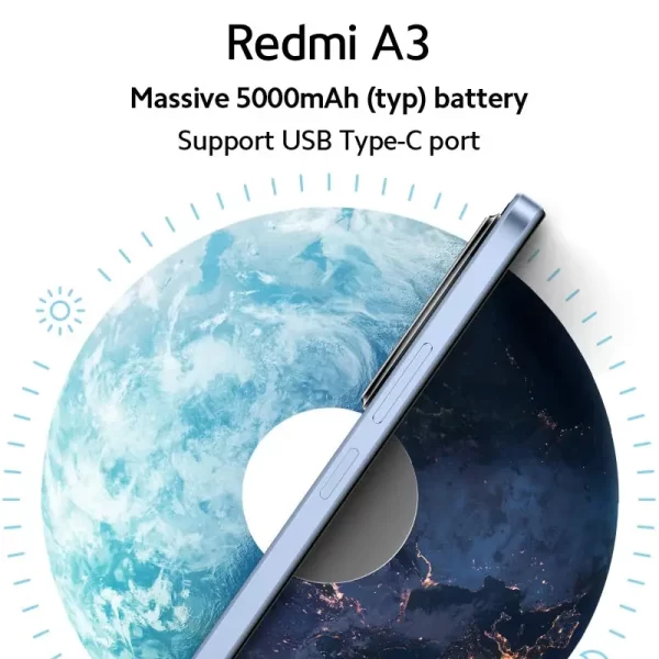 Xiaomi-Smartphone Redmi A3 Versão Global, MediaTek, Helio G36, Bateria 5000mAh, 90Hz, Display de 6,71 ", [Estreia Mundial]