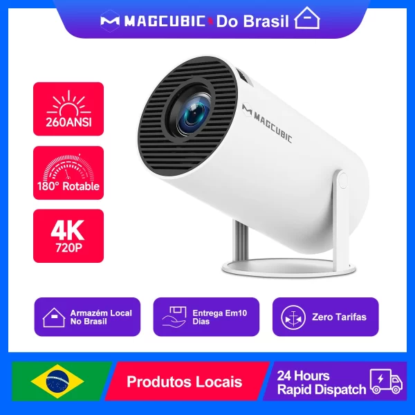 Magcubic HY300 Pro Mini Projetor Portátil 4K 720P Vídeo Dual Wifi6 Android 11 260ANSI BT5.0 Filme Home Theater