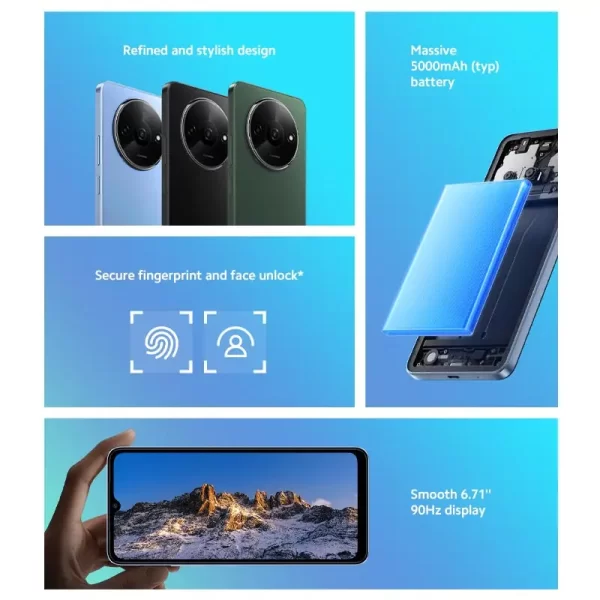 Xiaomi-Smartphone Redmi A3 Versão Global, MediaTek, Helio G36, Bateria 5000mAh, 90Hz, Display de 6,71 ", [Estreia Mundial]