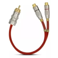 Cabo Y Rca Blindado Tech One 1 Macho 2 Fêmeas Vermelho