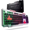 Teclado Gamer Knup Kp Te120 Rgb Led Abnt2 Branco Iluminação Teclas Português Brasil Alta Performance Resistente