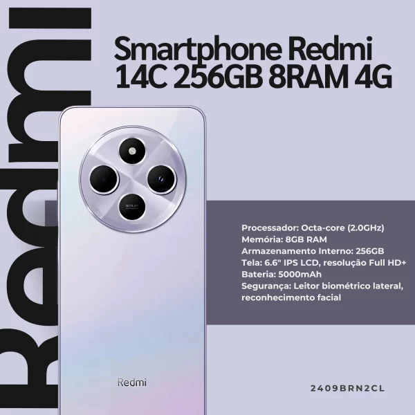 Smartphone RDM 14C 256GB 8RAM 4G Roxo
