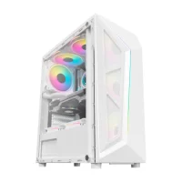 Gabinete Gamer Hayom 4 Fans S/Fonte Mid Tower ATX Vidro Temperado Branco - GB1733